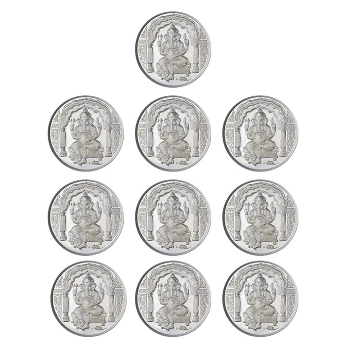 Ganpati Coin In Pure 999 Silver 5 Grams Beautiful Design For Gifting And Religious Purpose in India, UK, USA, All Country