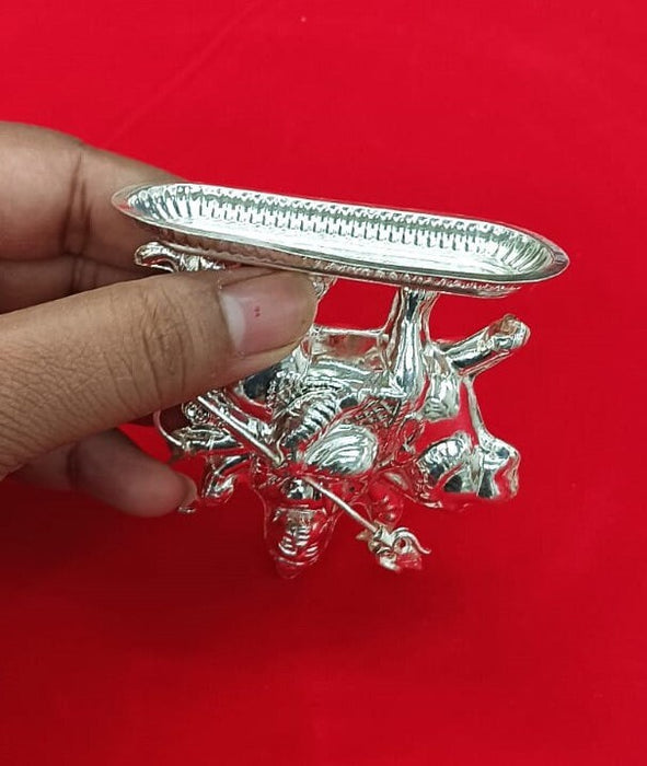 Pure Silver Durga Idol for Worship, Home Temple Usage of Maa Durga Idol in Pure Silver Small to Medium Size for Vastu and Pooja, Gifting in India, UK, USA, All Country