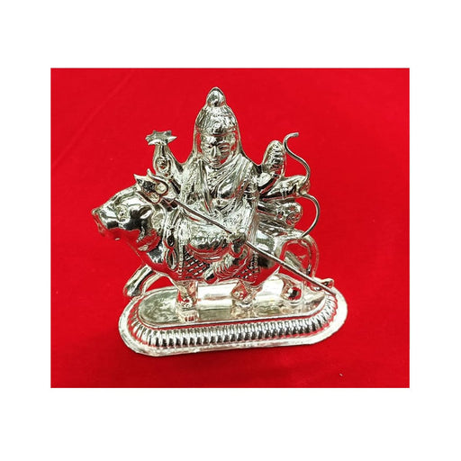 Pure Silver Durga Idol for Worship, Home Temple Usage of Maa Durga Idol in Pure Silver Small to Medium Size for Vastu and Pooja, Gifting in India, UK, USA, All Country