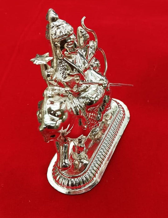 Pure Silver Durga Idol for Worship, Home Temple Usage of Maa Durga Idol in Pure Silver Small to Medium Size for Vastu and Pooja, Gifting in India, UK, USA, All Country